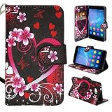 Honor 5x Wallet Case Customerfirst, Flip PU Leather Fold Wallet Pouch Case Premium PU Leather Flip Case, For Huawei Honor 5x / Huawei Sensa (Love Flower)