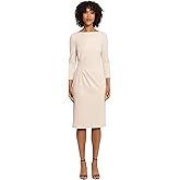 Maggy London Womens Scuba Crepe Pleat Tuck Waist Dress