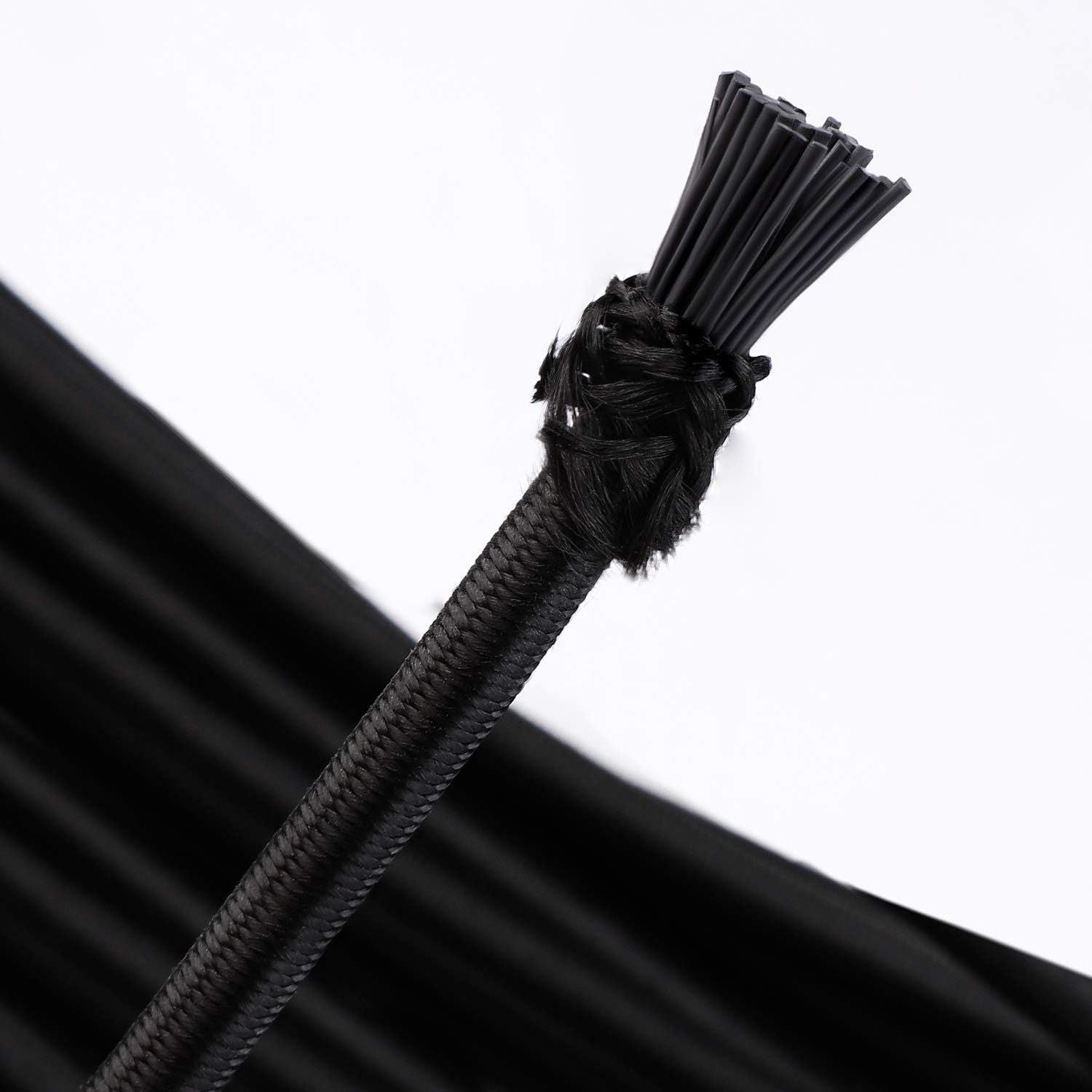 Aodaer Bungee Shock Cords Elastic Band Nylon Cords Heavy Stretchy String Rope for Marine Kayak, Tie Down, Trailer Strap or DIY Applications (1/4 inch x 32 feet, black) - - 