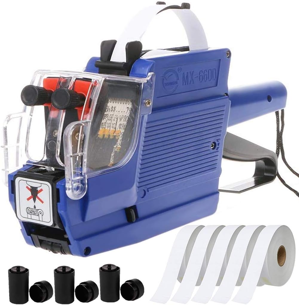 MX6600 Label Maker Machine, 2 Line 20 Bit Price Tag Gun, LabelerSticker Maker