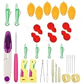 33 Pcs Needle Threader Tool With Automatic Threaders Fish Mouth Easy Gourd and Thumb Shaped Simple Seam Rippers Thread Snips 