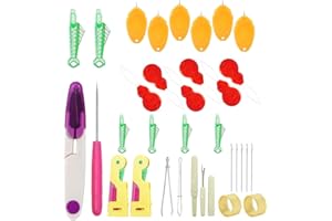 33 Pcs Needle Threader Tool With Automatic Threaders Fish Mouth Easy Gourd and Thumb Shaped Simple Seam Rippers Thread Snips 
