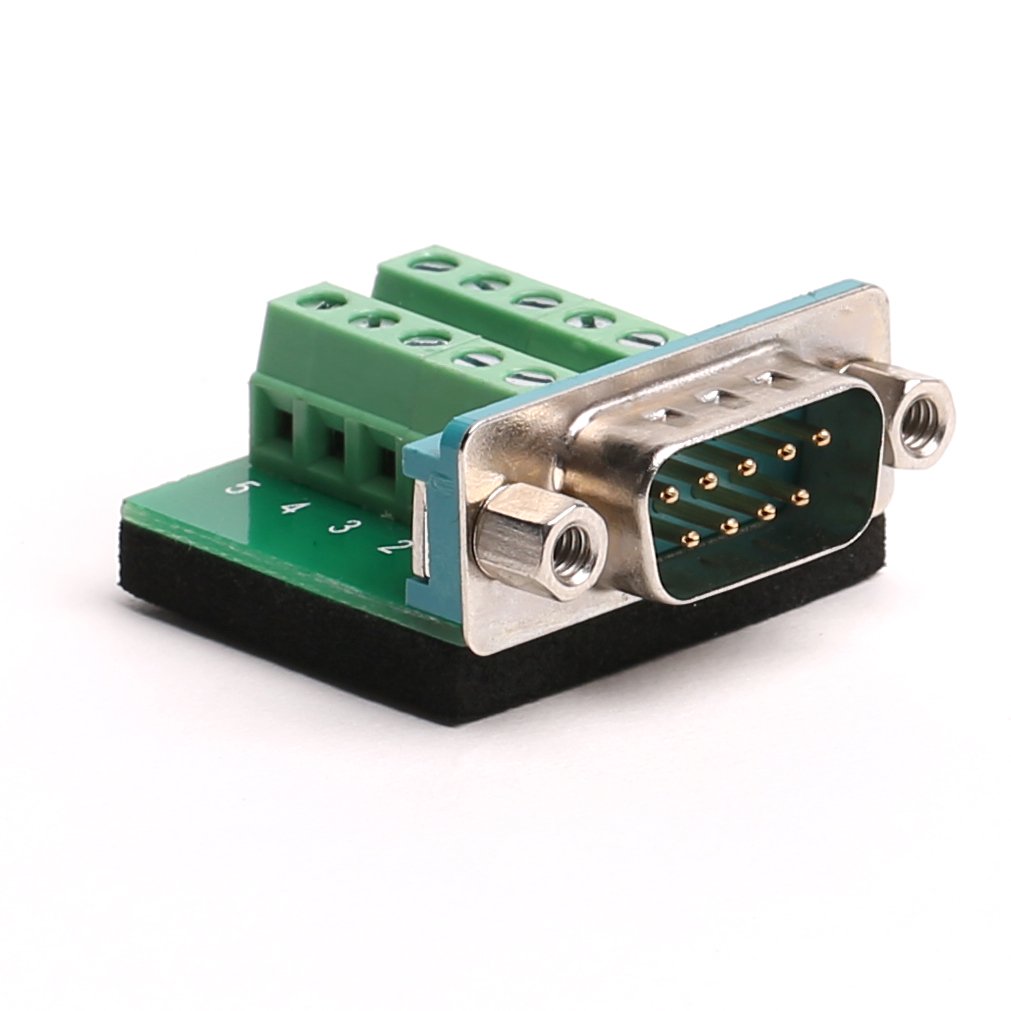 DB9 breakout board DB9 RS232 serial male to terminal block 10P adapter