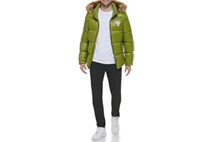 GUESS mens Warm Rain Resistant Puffer