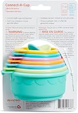 Munchkin Connect-A-Cup Bath Toy Multi Coloured Baby Bath Stacking Cups view 2