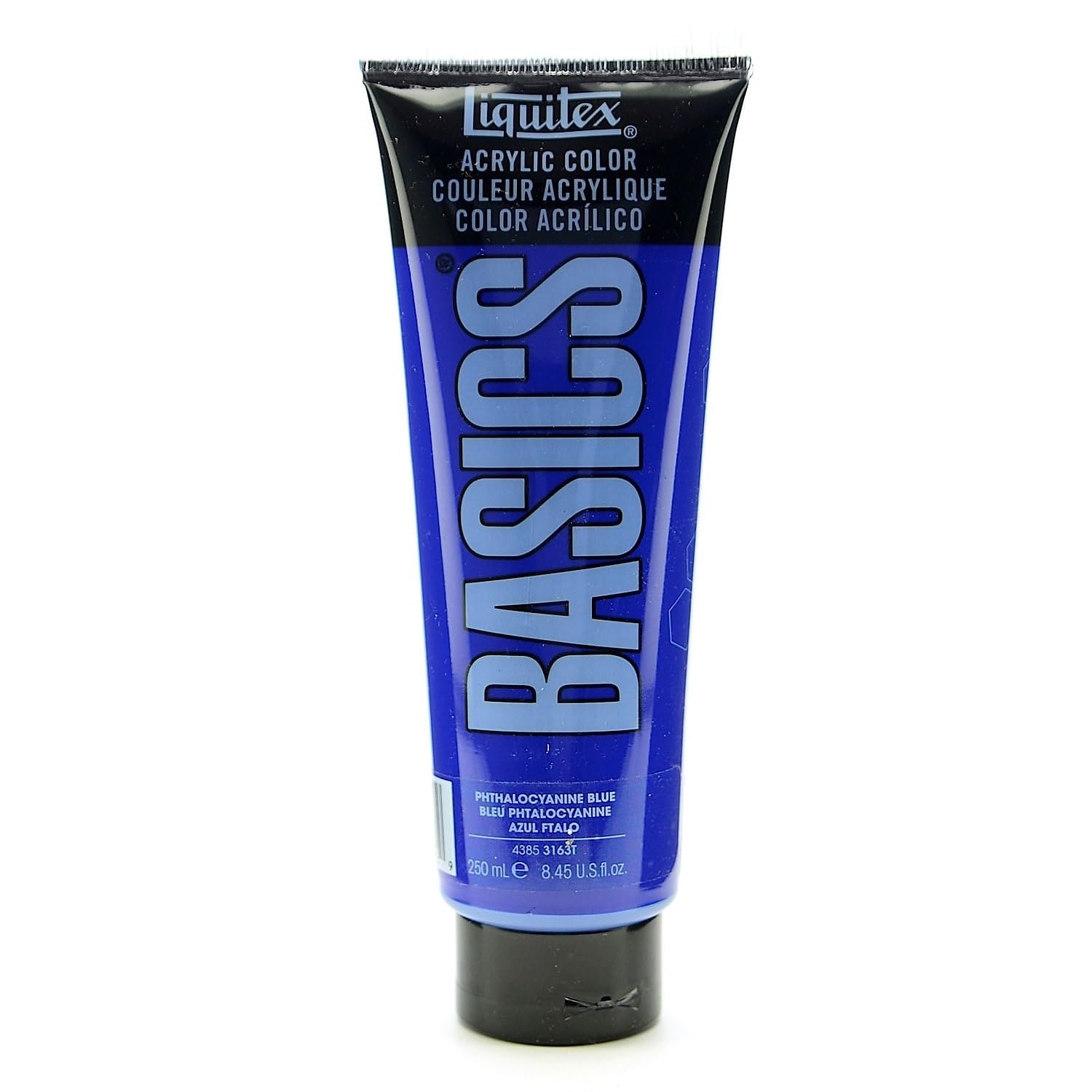 Liquitex Basics 4385316 Acrylic Paint, Mono-pigmented Artist Pigments, Lightfast, Medium Viscosity, Archive Quality, Silky Gloss Finish, 250 ml Tube, Phthalocyanine Blue — image 1
