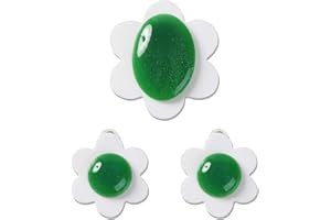 JIADUO White Green Flower Earrings with Brooch for Women Girls Princess Costume Accessories Large Cosplay Earrings for Daisy