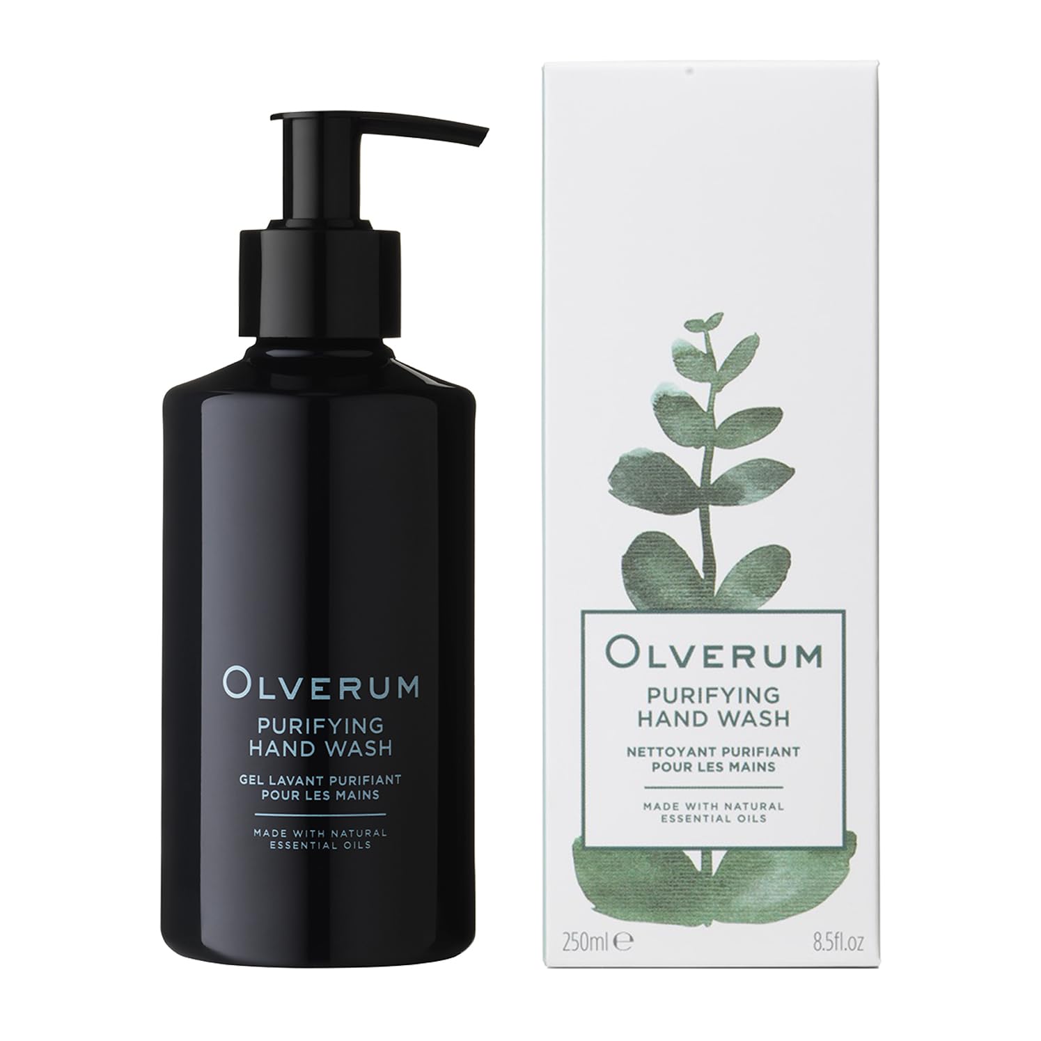 Olverum Purifying Hand Wash - Gently Cleansing & Sulphate Free Densely Lathering Handwash Liquid Soap - Luxury Hand Soap Protects Skin Barrier - Suitable for All Skin Types, Vegan, 250ml