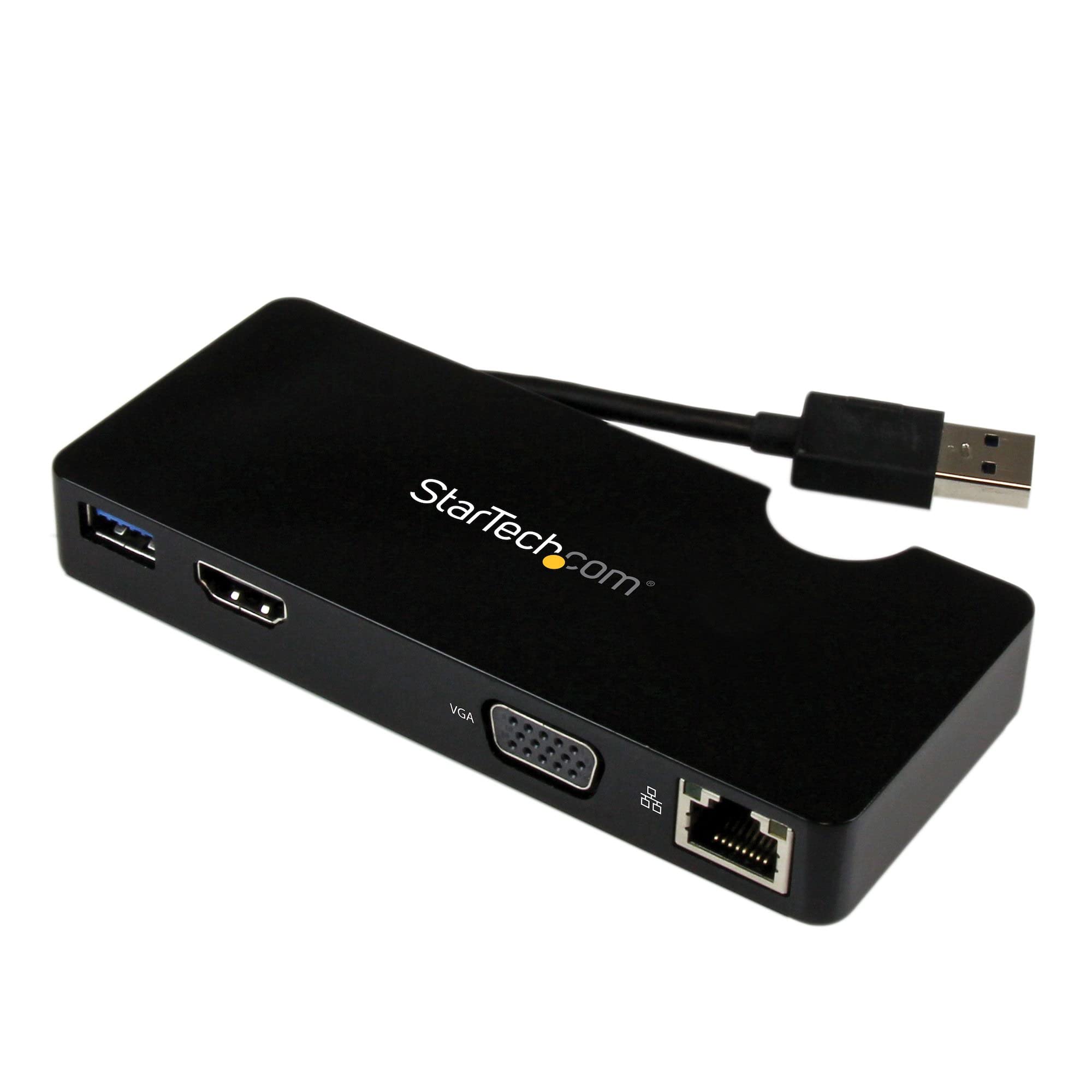 StarTech.com USB 3.0 to HDMI or VGA Adapter Dock - USB 3.0 Mini Docking Station w/ USB, GbE Ports - Portable Universal Laptop Travel Hub (USB3SMDOCKHV)
