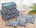 8 Set Packing Cubes for Suitcases Travel Packing Luggage Organizers Bags & Pouches for Clothes Accessories (Blue Flowers)