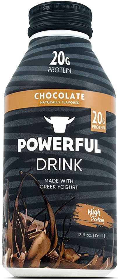 Powerful Foods Powerful High Protein, Meal Replacement, Greek Yogurt Drink, Gluten-Free, Natural Ingredients, Kosher, 20g Protein, Chocolate (Pack Of 24), 12 Fl Oz (Pack of 24)