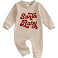 FYBITBO Infant Baby Boy Girl Clothing Santa Long Sleeve Jumpsuit Romper Newborn First Christmas Outfit One Piece Clothes