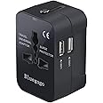 Bluegogo Travel Adapter,Universal All in One Worldwide Travel Adapter Wall Charger AC Power Plug Adapter Power Plug Wall Char