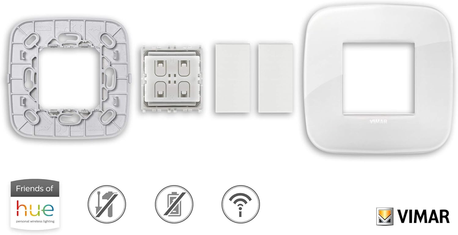 VIMAR 0K03906.06 Arké Round Friends of Hue Smart Switch Kit, Wireless Light Switch Without Battery - Image 5