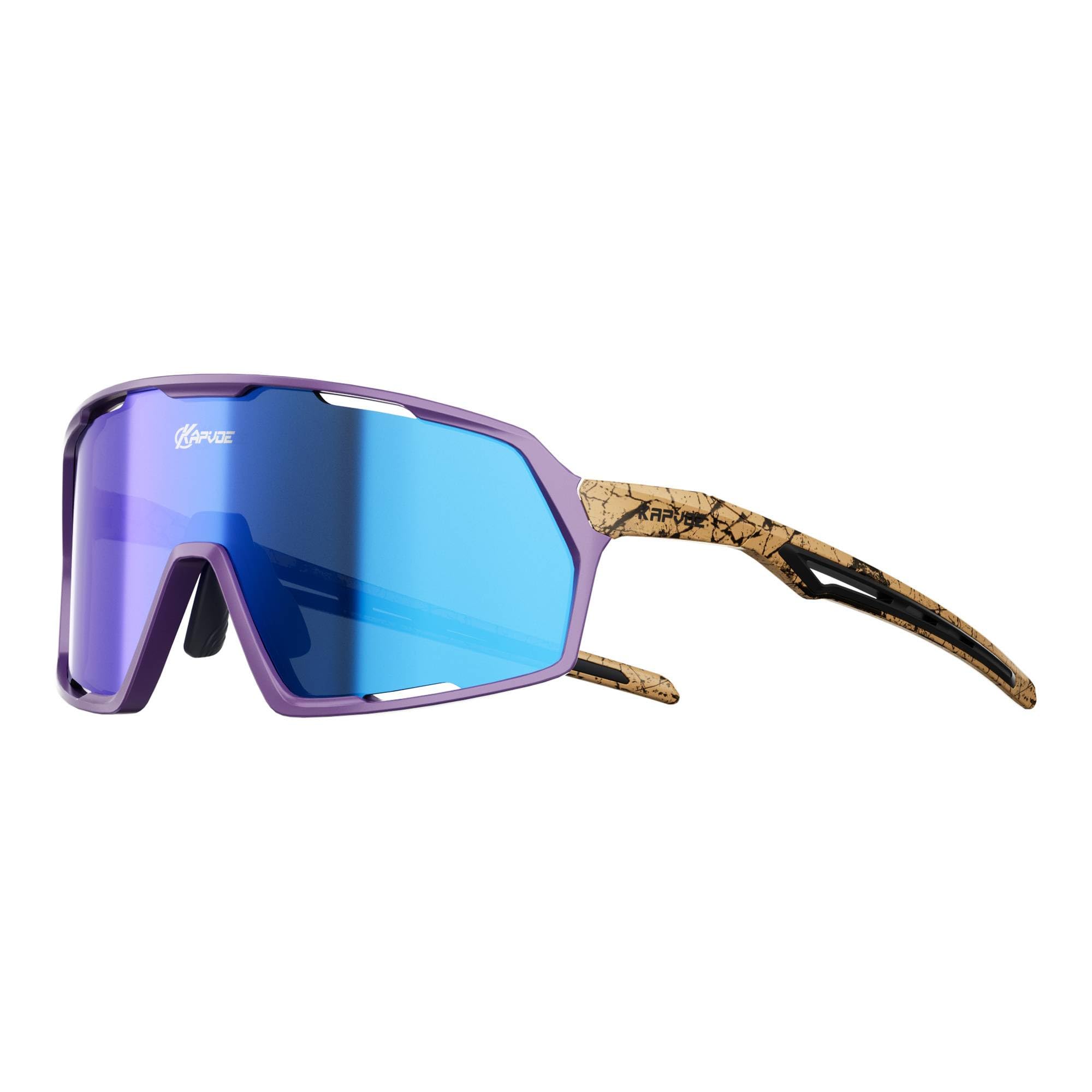 KAPVOE Cycling Glasses Polarized Men Women Mountain Bike Sunglasses MTB Sports Glasses Baseball Running Triathlon Golf Driving Blue
