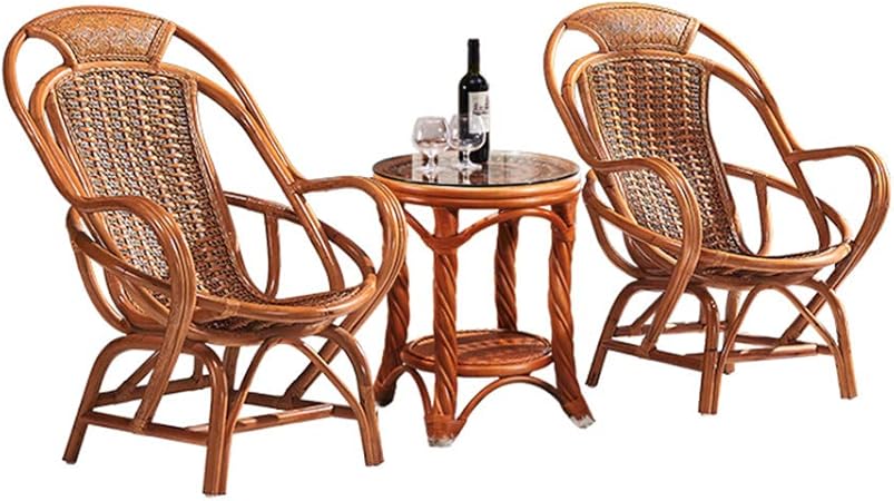 Amazon Com Xloo Natural Rattan Chairs With Table Outdoor Garden