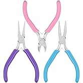 Jewelry Pliers, Shynek 3pcs Jewelry Making Pliers Tools with Needle Nose Pliers/Chain Nose Pliers, Round Nose Pliers and Wire