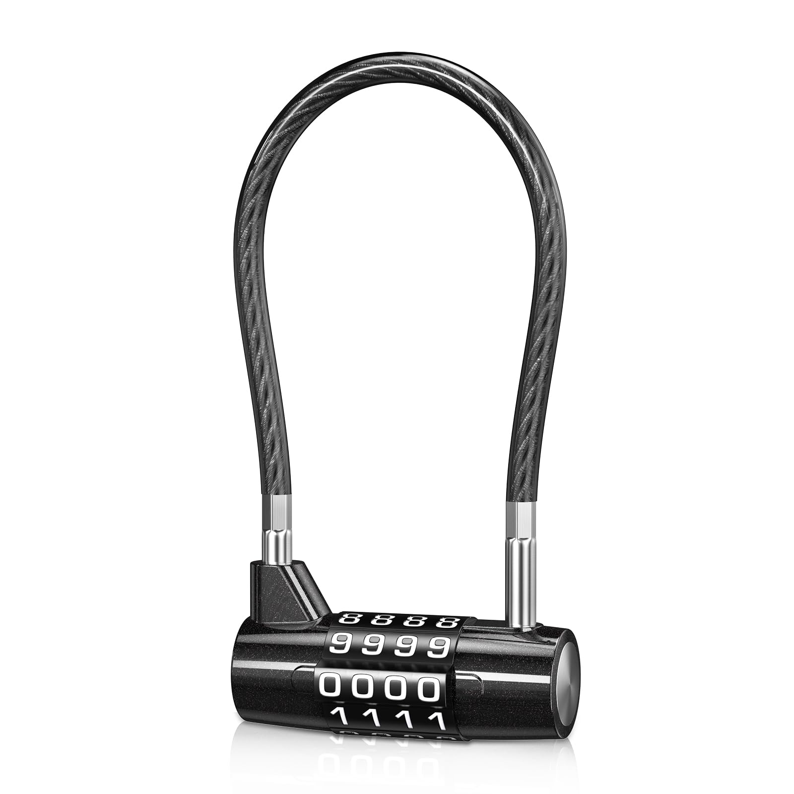 Brifit Long Shackle Padlock, 4 Digit Combination Padlock with Code, Waterproof Shed Padlock, Outdoor Safety Padlock, Long Padlock for Gym Locker, Suitcase Bag, Bike,Small Sheds, Pet Door [Upgraded]