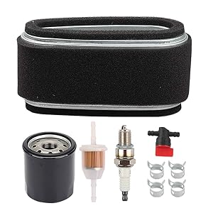 Mckin 11013-2141 Air Filter + 49065-2071 Oil Filter Tune Up Kit for Kawasaki FC400V FC401V FC420V 14HP 4-Cycle Engine John Deere 240 LX172 LX176 GT242 Lawn Mower