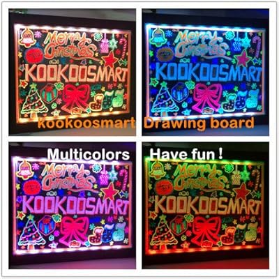 Kookoosmart Led Writing Message Board Neon Glow Drawing Board Light Up Flashing Box Message Erasable Board Arts And Acrylic Kids Crafts Doodle For Shop School Bar Cafe 40 30cm Drawing Boards Amazon Com Au