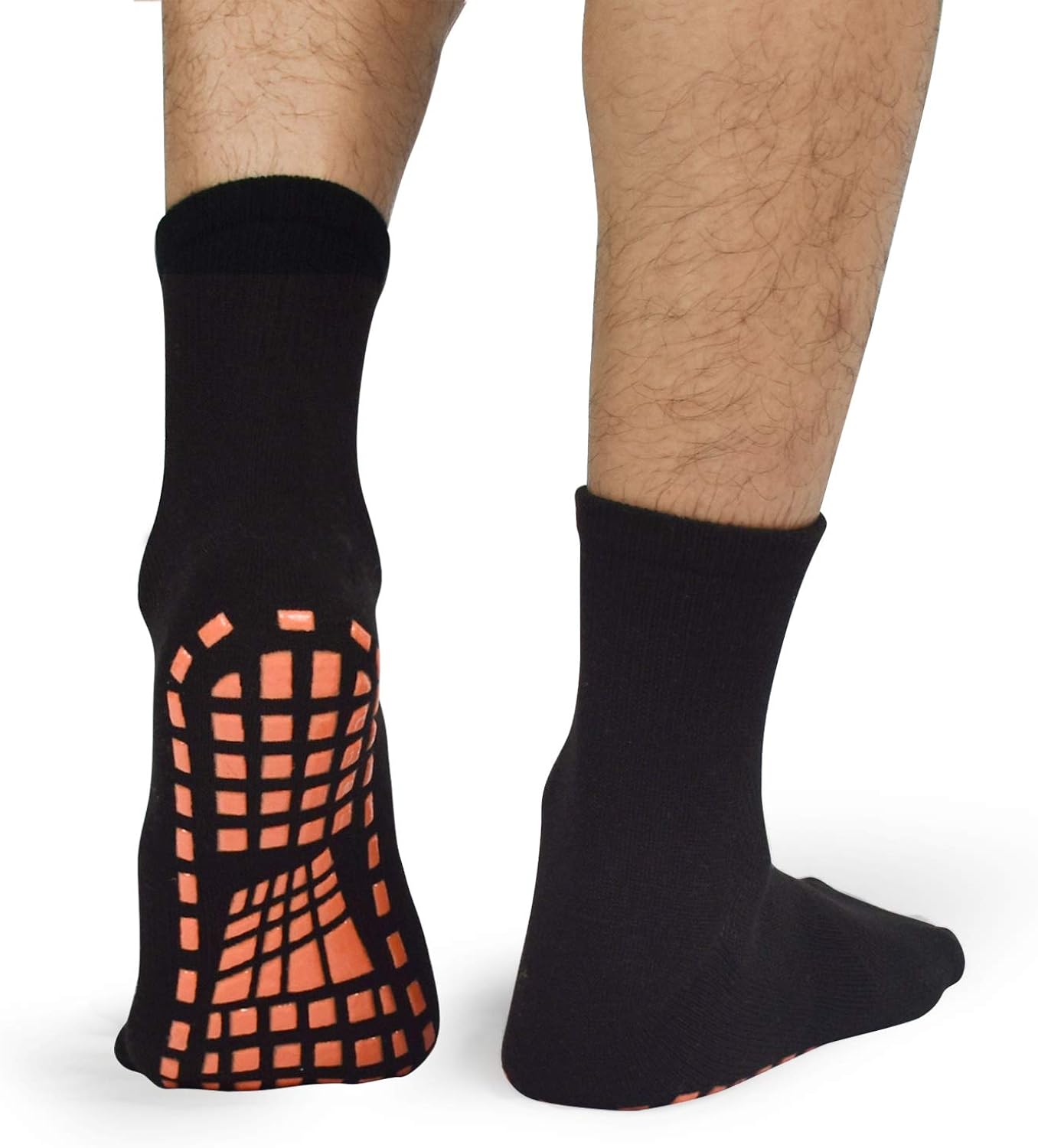 Men Anti-Skid Grips Sokcs 4 pack Yoga Barre Fitness Hospital Slipper Socks: Clothing