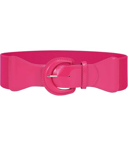 eVogues Plus Size Wide Patent Leather Fashion Belt Baby Pink  display picture 3