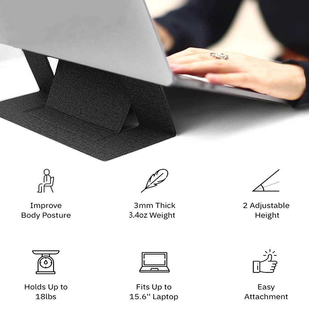 Pemsem Invisible Laptop Stand Portable - Dual-Angle Adjustable Lightweight Computer Stand Compatible with MacBook iPad Tablet