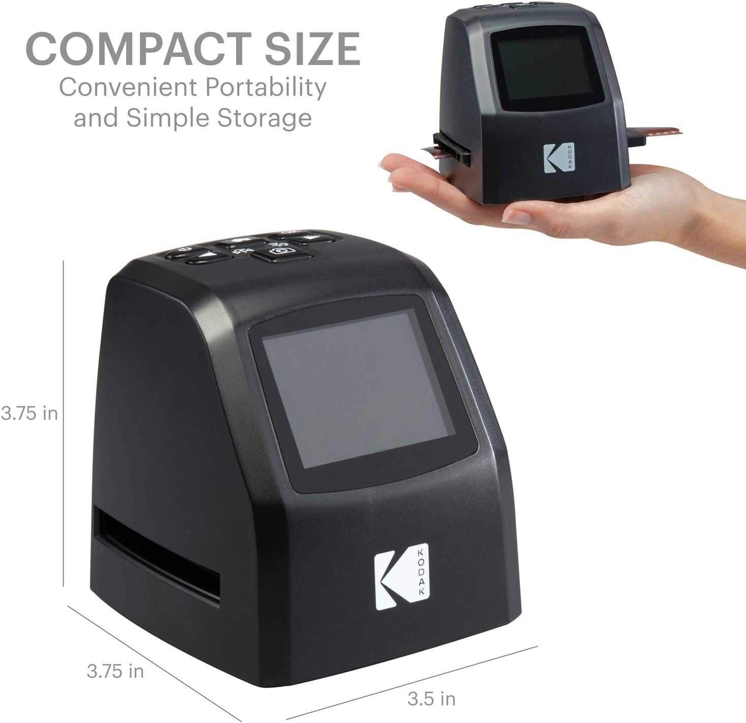 KODAK Mini Digital Film & Slide Scanner – Converts 35mm, 126, 110, Super 8 & 8mm Film Negatives & Slides to 22 Megapixel JPEG Images – Includes - 2.4 LCD Screen – Easy Load Film Adapters: Electronics