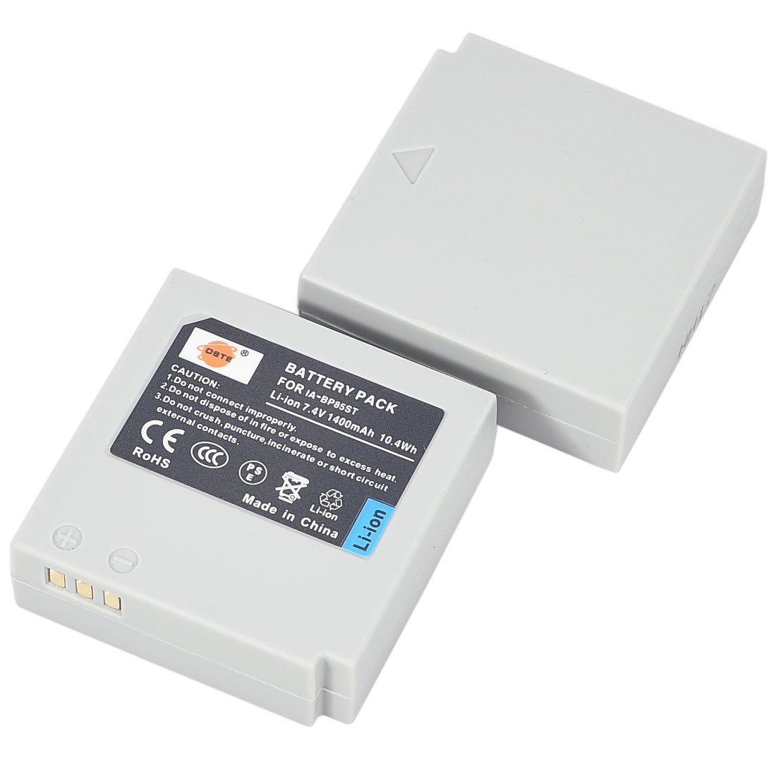 DSTE® 2pcs IA-BP85ST Rechargeable Li-ion Battery for Samsung BP85ST, IA-BP85NF, VP-HMX08, VP-HMX10, VP-HMX10C, VP-HMX20C, VP-MX10, VP-MX20, VP-MX25, HMX-H100, HMX-H104, HMX-H105, HMX-H106, SC-HMX10, SC-HMX20C, SC-MX10, SC-MX20, SMX-F30, SMX-F33, SMX-F34