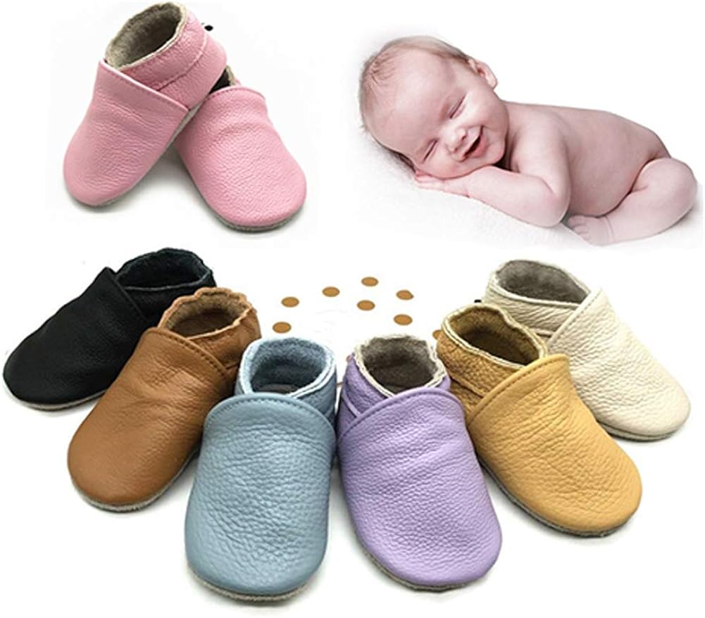 Lshel Chaussures Bebe Premiers Pas En Cuir Avec Semelle Antiderapante Pour 0 2 Ans Bebe Fille Et Garcon Chaussures Chaussures Bebe Centroarco Com