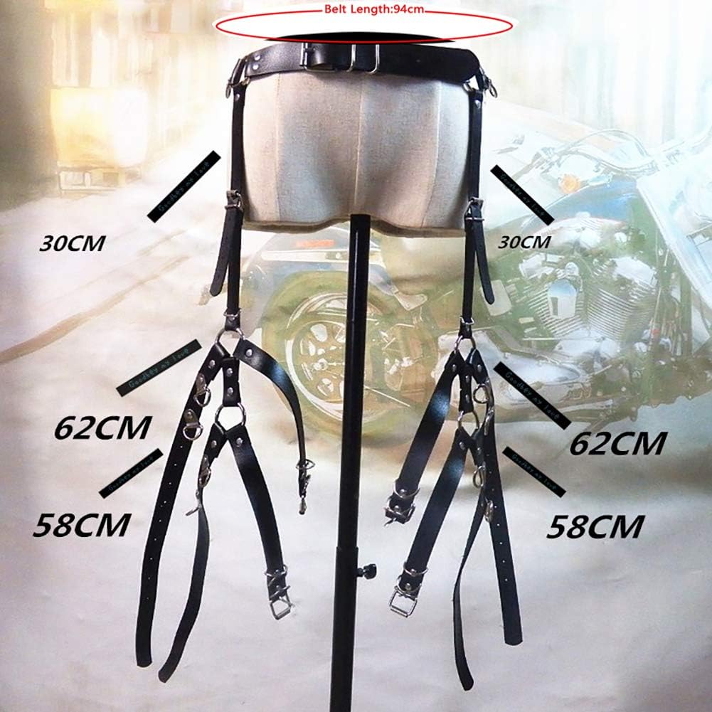 Women's Leather Body Harness Strappy Lingerie Punk Garter Adjustable Clothing Waist Leg Cincher Cage Belt(Black04) - Image 5