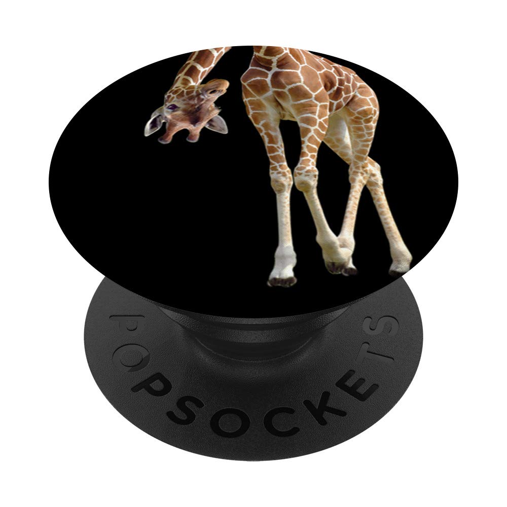 Cute Giraffe Wildlife African Animal Safari Souvenir Black PopSockets Swappable PopGrip