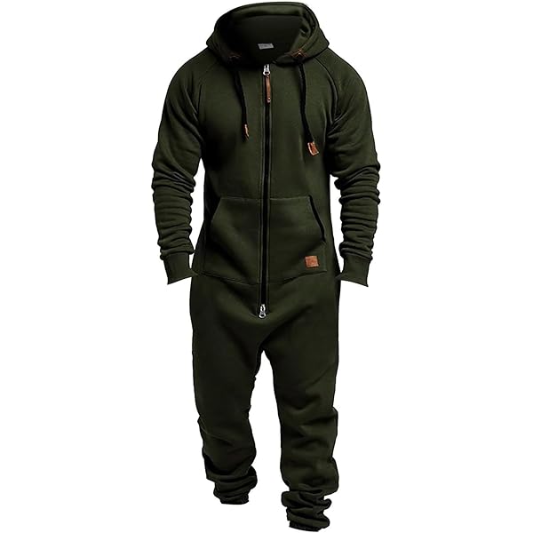 ● WOOALONG ● Hood mini one-piece Amazon.com: WUAI Onesie Men's Hooded Jumpsuit Zip Up One