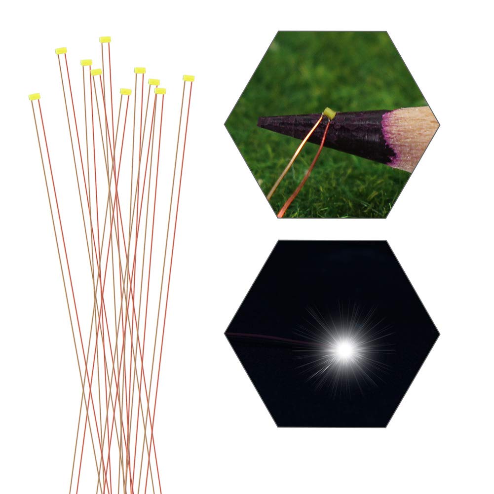Evemodel 10pcs Pre-Wired SMD 0201 LED Bright White Pre-soldered Micro Litz Wired LED