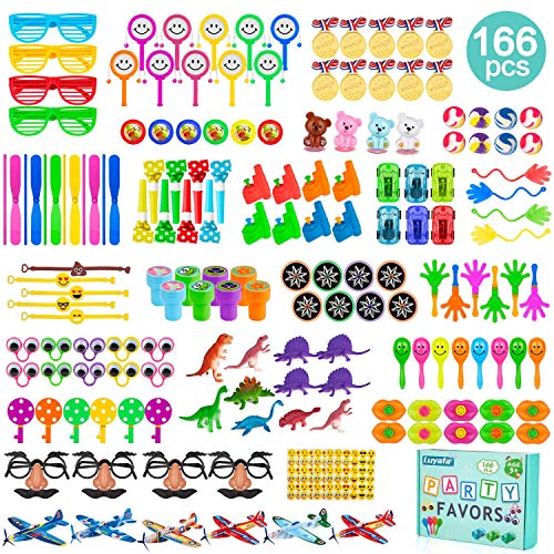 Party Favors for Kids, LUYATA 166PCS Carnival Prizes for Kids Bulk Toy Assortment for Parties Treasure Box Prizes for Classroom Game