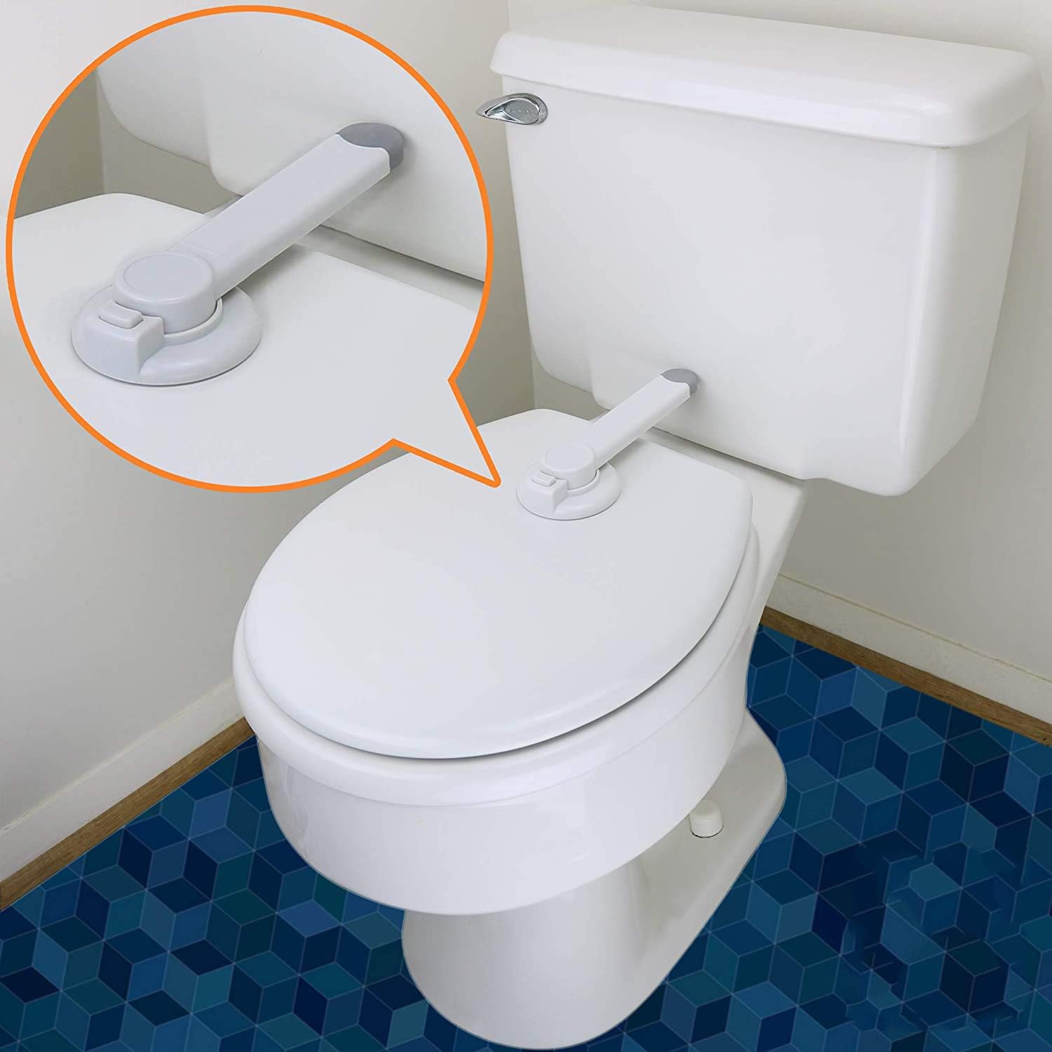 Baby Safety Toilet Locks, with 3M Adhesive Baby Proofing Device for Children Under 3 Years No Tools Needed Easy Installation