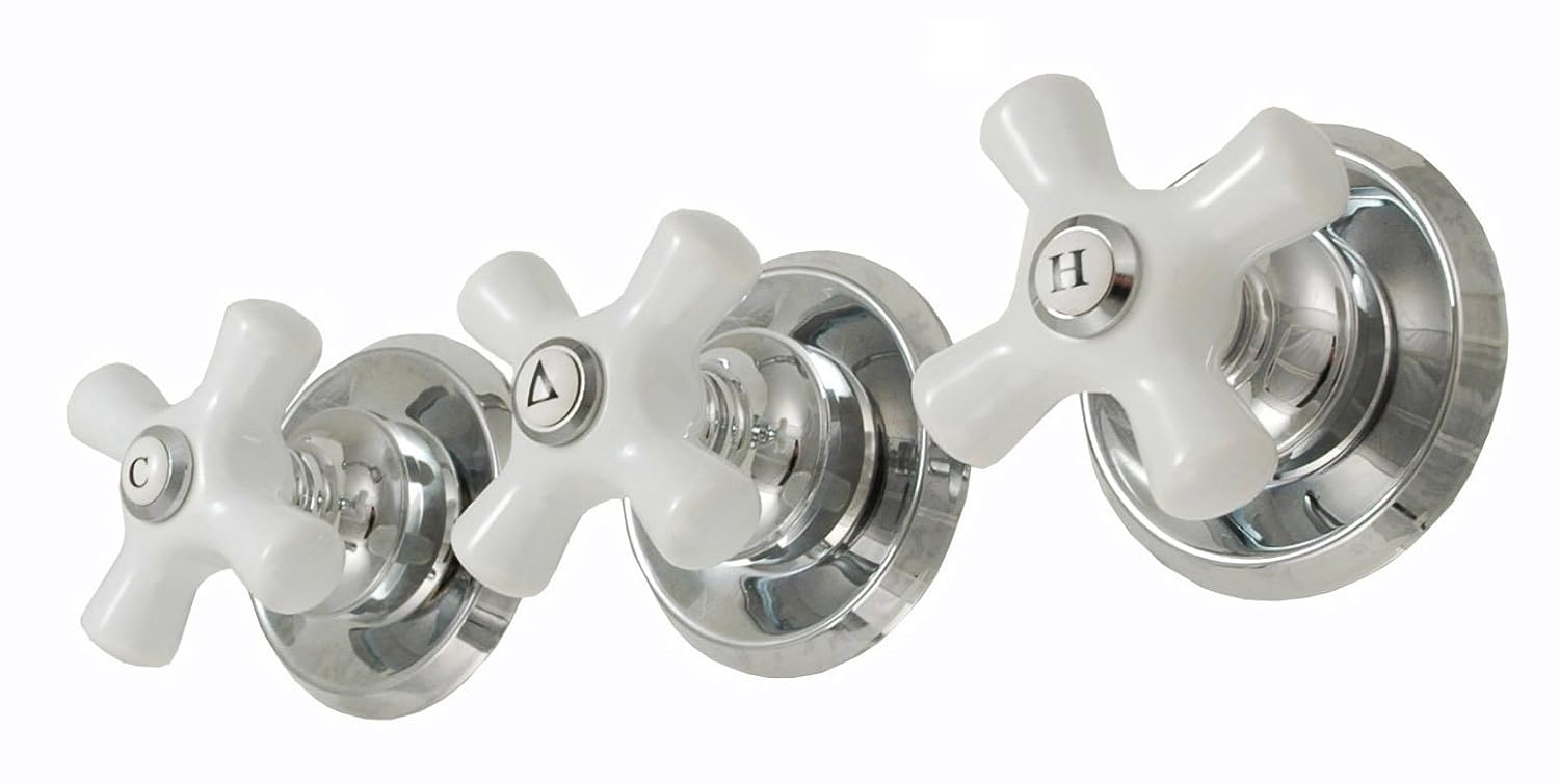 Trim Kit for 3handle Shower Valve, Fit Delta Washerless Shower, Chrome
