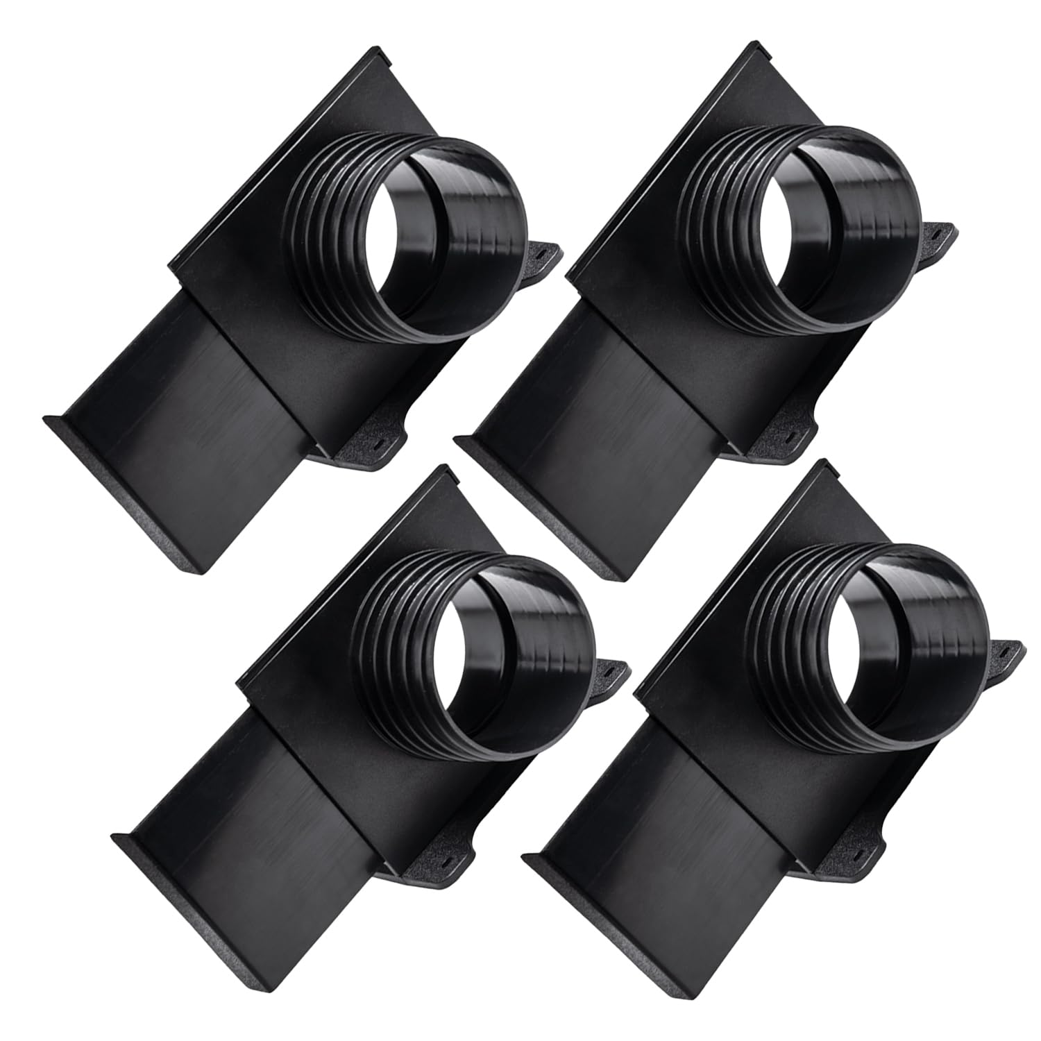 POWERTEC 70358-P4 4 Inch Wall Mounting Blast Gate with Bracket, Threaded Dust Collection Fitting - 4 Pack Image