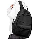 VGCUB Black School Backpacks Travel Book Bag Waterproof Work Light Aesthetic College Backpack for School Girls Boys Teens Mochilas Escolares Para Niñas Casual Daypack for Women Men