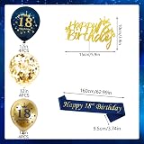 DEARLIVES Blue Gold 18th Birthday Decorations for Men Party Supplies view 4