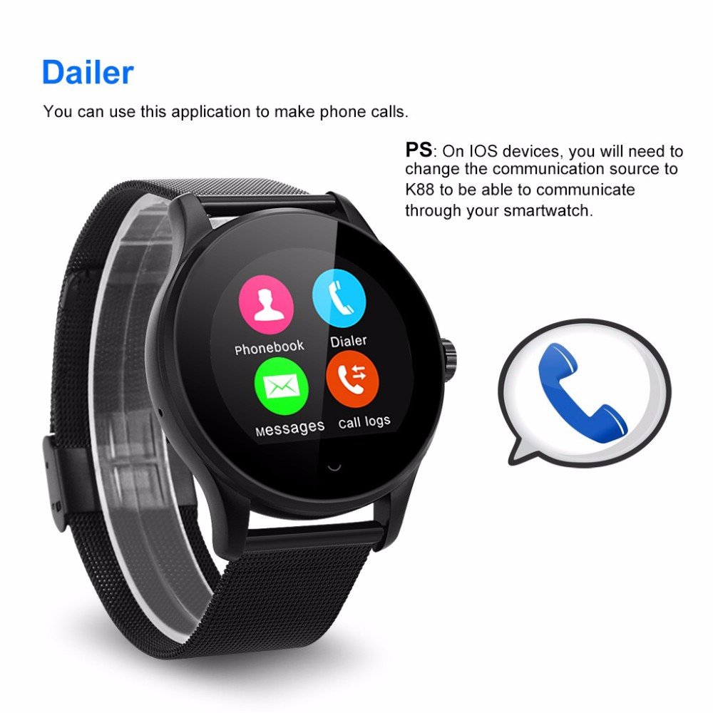 Amazon.com: Bond K88H Bluetooth Smart Watch Phone MTK2502 ...