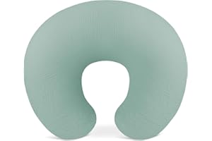Wimist Nursing Pillow Covers, Muslin Nursing Cover for Breastfeeding Pillows, Comfortable for Baby Girls and Boys (Sage)