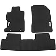 IKON MOTORSPORTS, Floor Mats Compatible with 2006-2011 Honda Civic Coupe & Sedan, Latex All Weather Easy Clean Interior Car Carpets Black Full Set 3 Pieces