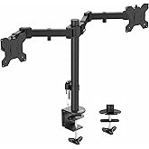 VIVO Full Motion Dual Monitor Desk Mount Clamp VESA Stand w/Double Center Arm Joint, Fits up to 34 inch Screens, STAND-V102D
