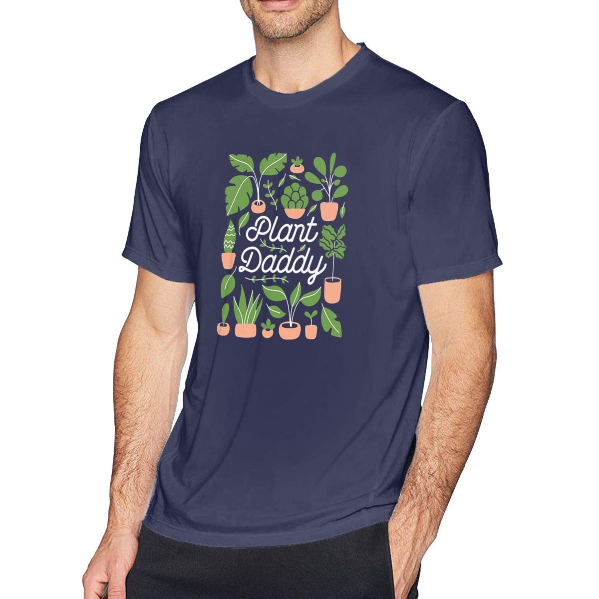 Surprise Cottage Plant Daddy Printed Casual Crewneck Short-sleeve T-shirt