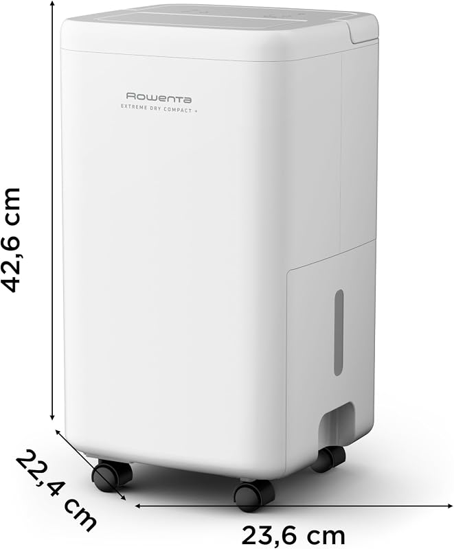 Compacto Extremamente Seco +, Desumidificador 16L/dia para divisões até 40m², secagem da roupa 30% mais rápida, silencioso <40,5dB, 3 modos com temporizador, indicador de humidade, DH5260F0