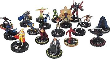 miniature superhero figures