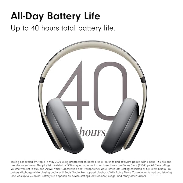 BEATS STUDIO PRO PREMIUM WIRELESS OVER-EAR HEADPHONES- UP TO 40-HOUR BATTERY LIFE, ACTIVE NOISE CANCELLING, GREAT FOR TRAVEL & COMMUTING, APPLE & ANDROID COMPATIBLE – EXCLUSIVE SAND GRAY