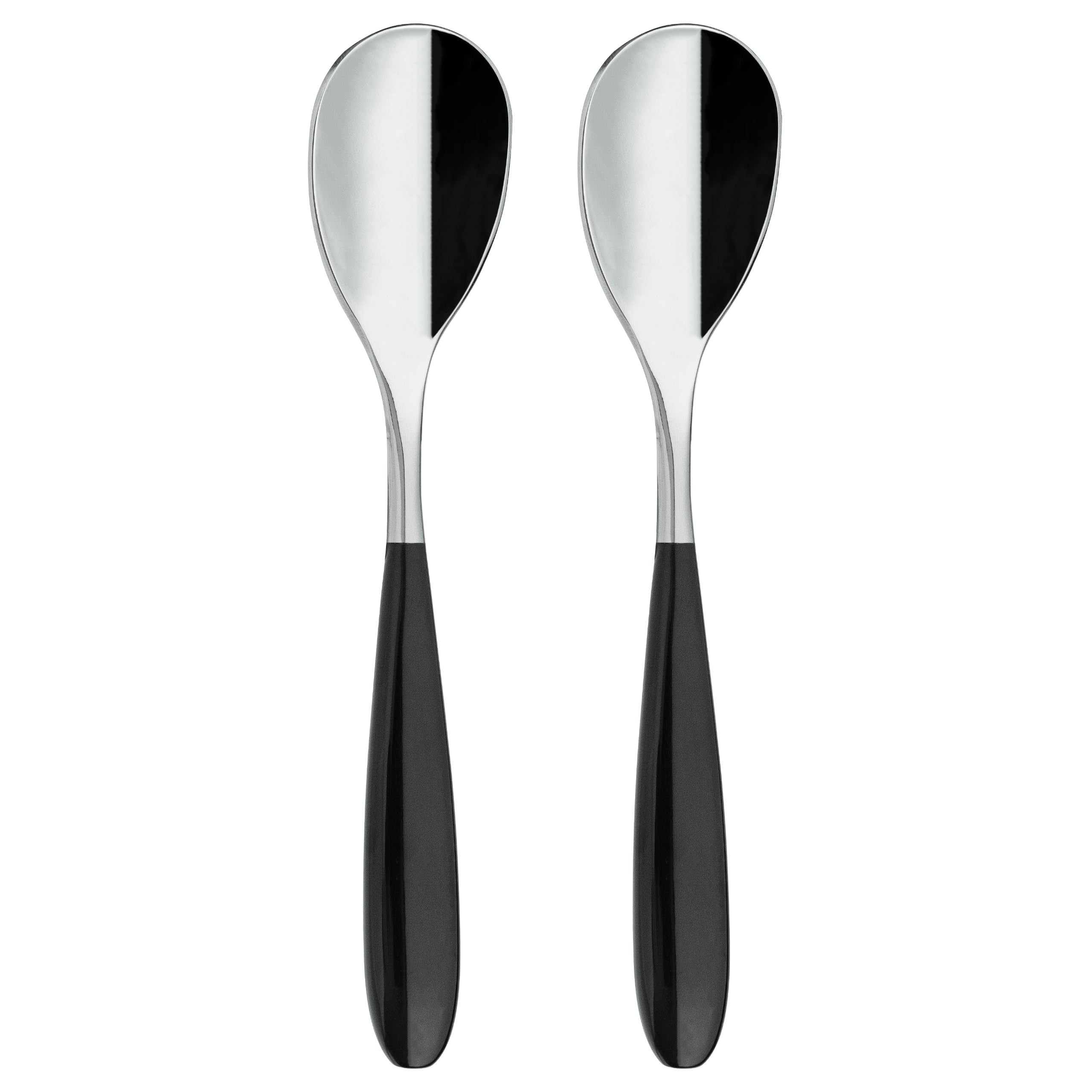 Grunwerg Yin & Yang Teaspoons 2TES650BK, 18/10 Stainless Steel, Set of 2, Black