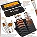Paint Brushes Set - Acrylic Oil Watercolor Gouache Painting Brushes - Badger hog Bristle Synthetic Brushes - Artist Canvas Art Paint Brush Kit with a Free Pop Up Case - Long Handles - 15 Pieces